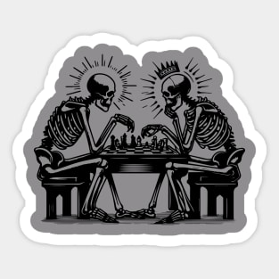 skeletons play chess Sticker